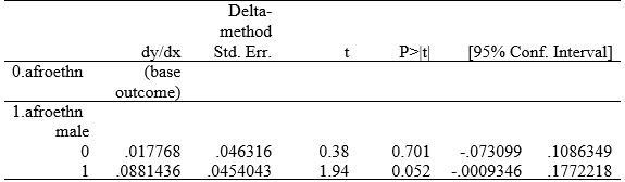 Margins Data from Afro-Colombian Model.